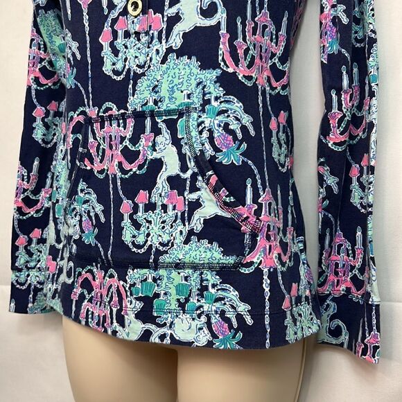 Lilly Pulitzer Long sleeve Navy Button up top xxs EUC - Picture 3 of 10
